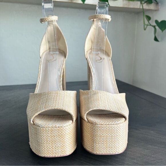 SAM EDELMAN Kori Platform Peep Toe Heels in Beechwood Size 11 NEW - Picture 8 of 17